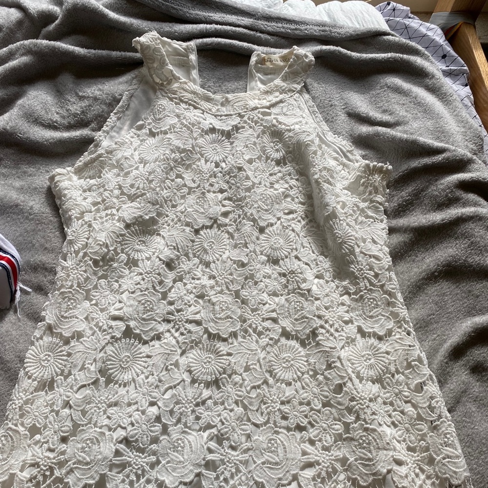 White long lace dress